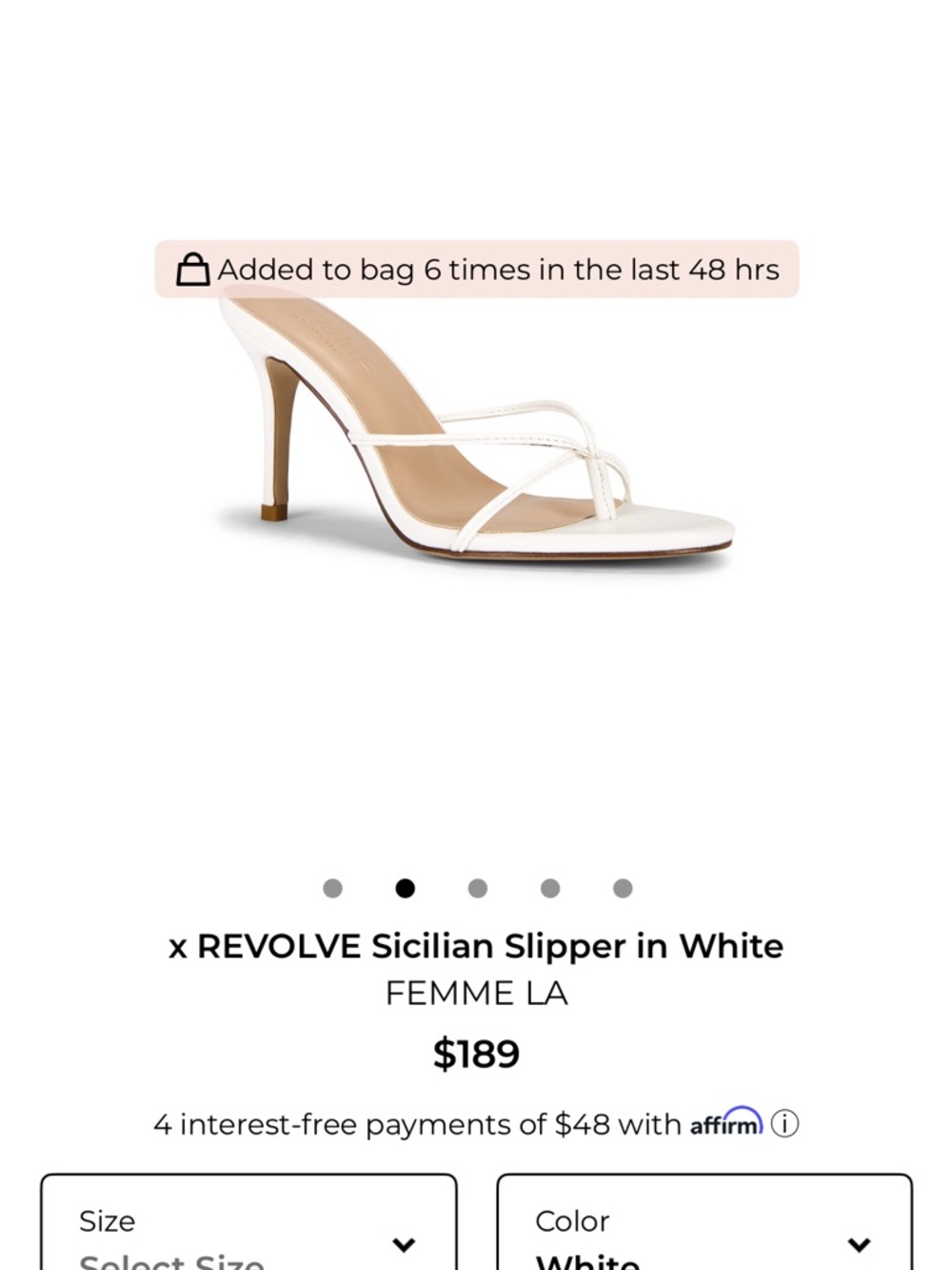 La Femme White Strappy High‑Heel Slipper